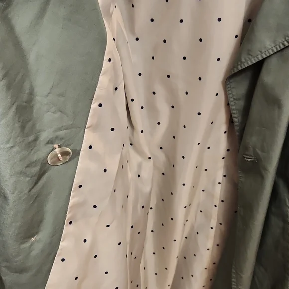 Charter Club Rain Trench Coat Water Resistant- Medium Green - Picture 5 of 9